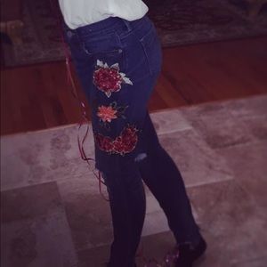 Floral jeans